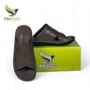 Chocolate Brown Imperial Cross Collar handmade slippers