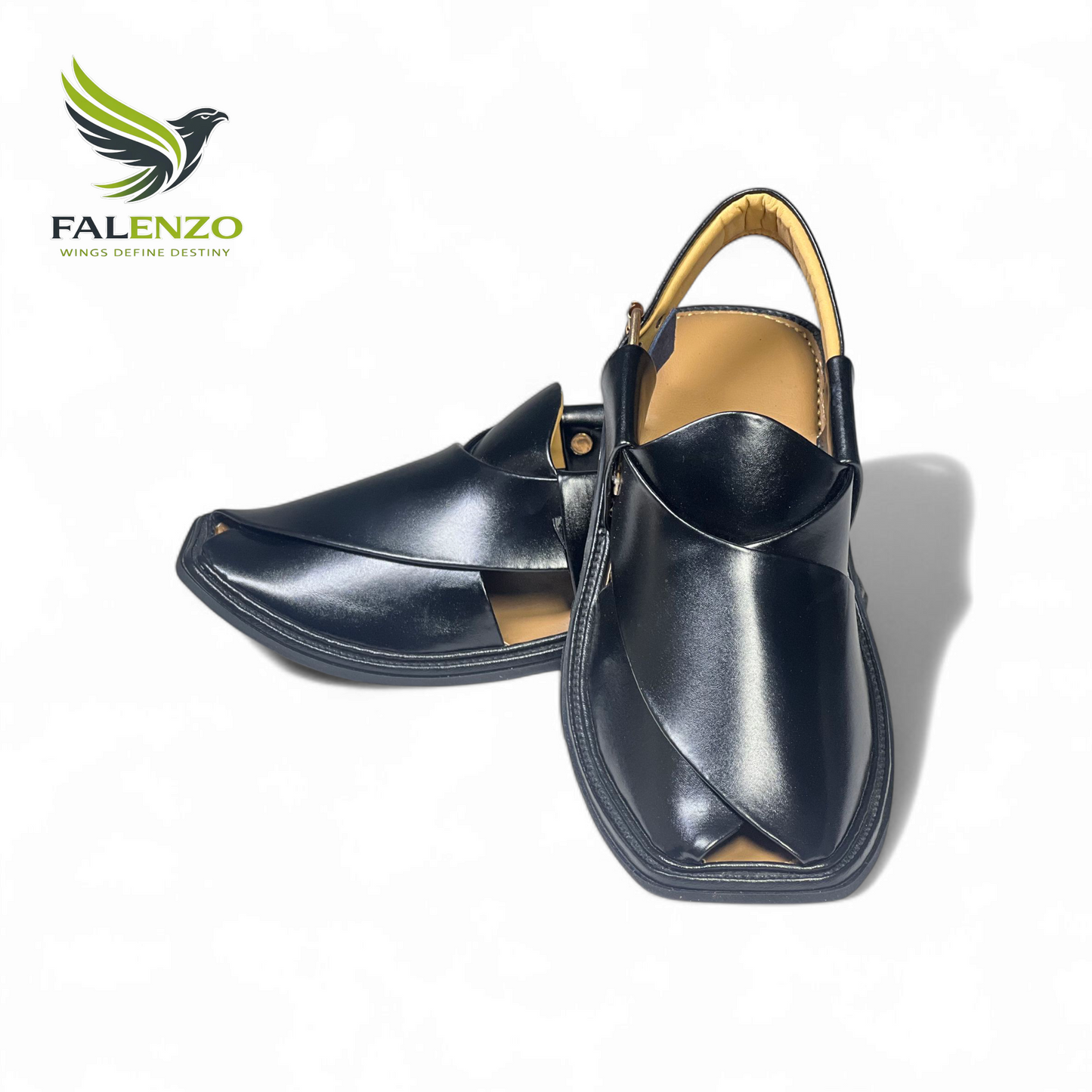 Black Smart Zalmi Chappal – Stylish & Comfortable